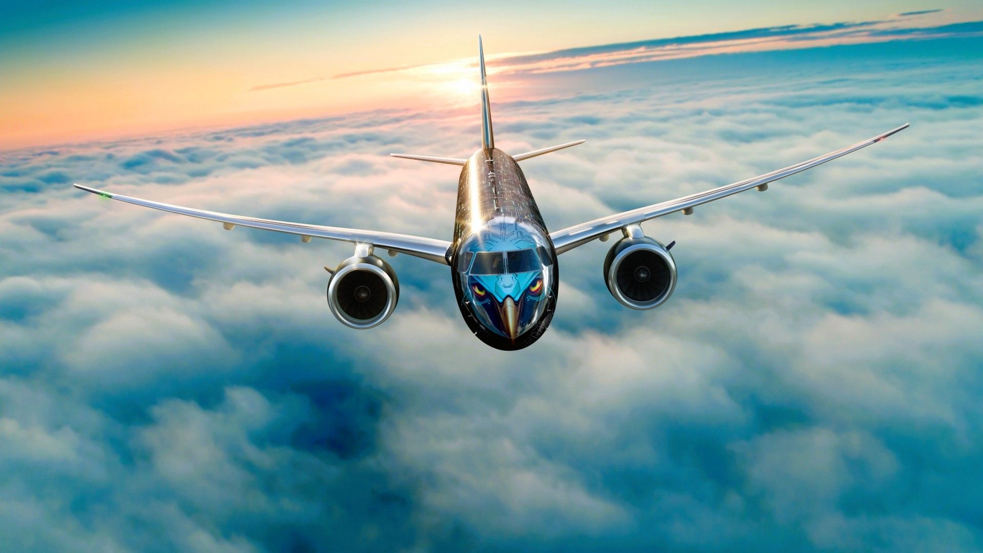 Embraer E195-E2 at sunrise