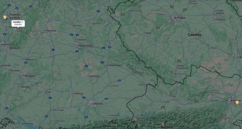 Condor 757 Flight Map