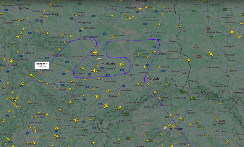 Condor 757 Outline Flight Path