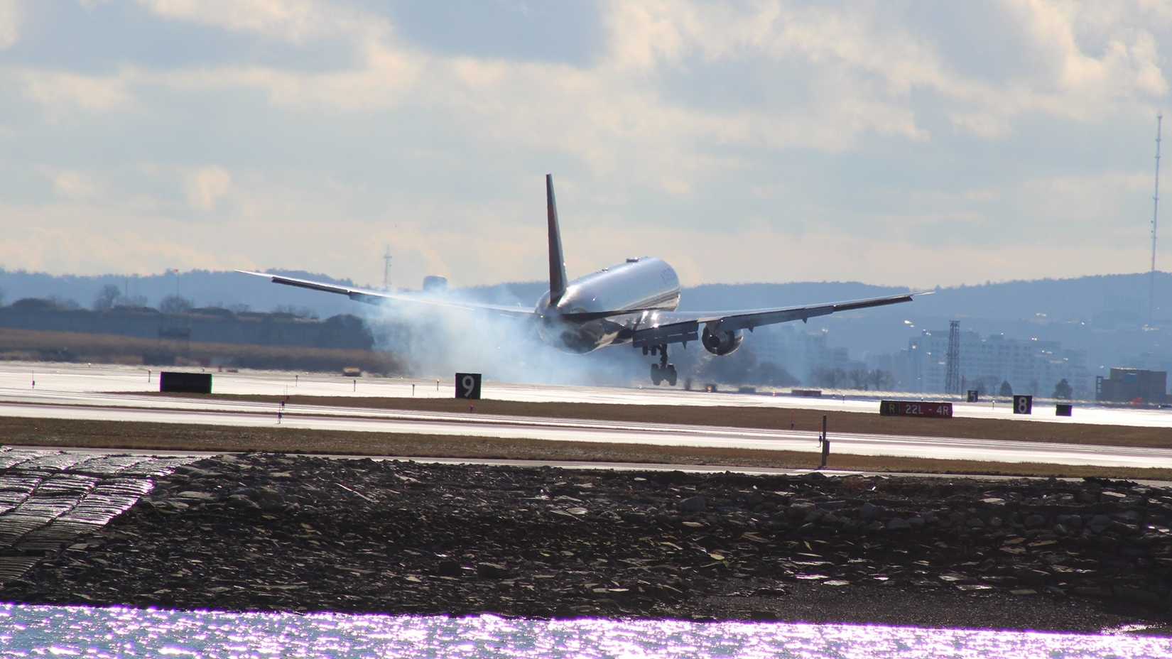 Delta Air Lines Airbus A330 and Boeing 767 jetliners were widely used on domestic routes to Boston Airport.