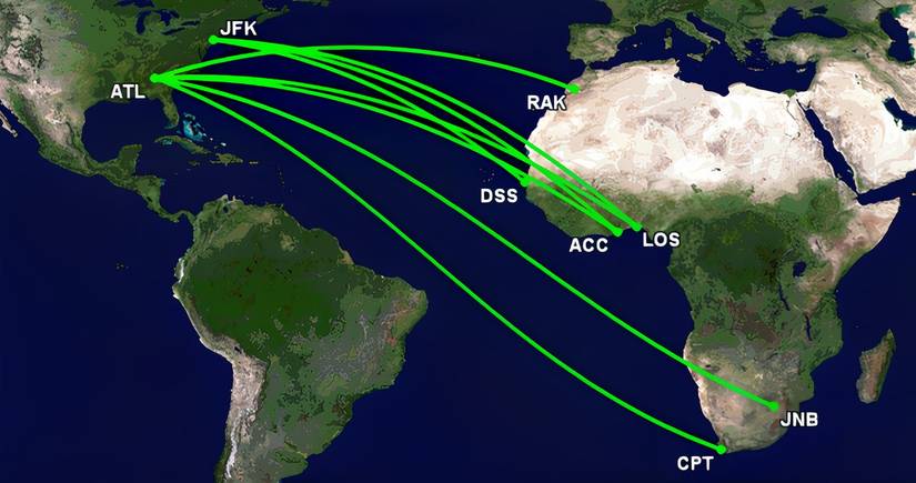 Delta's African routes Dec 25-Jan 26