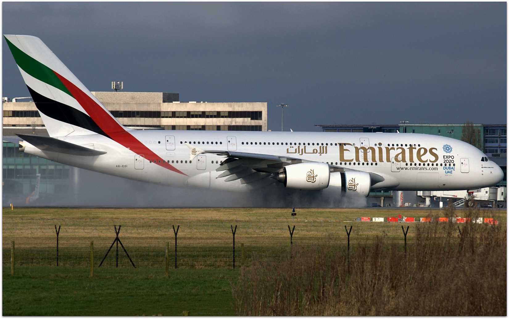 Emirates A380 at Manchester