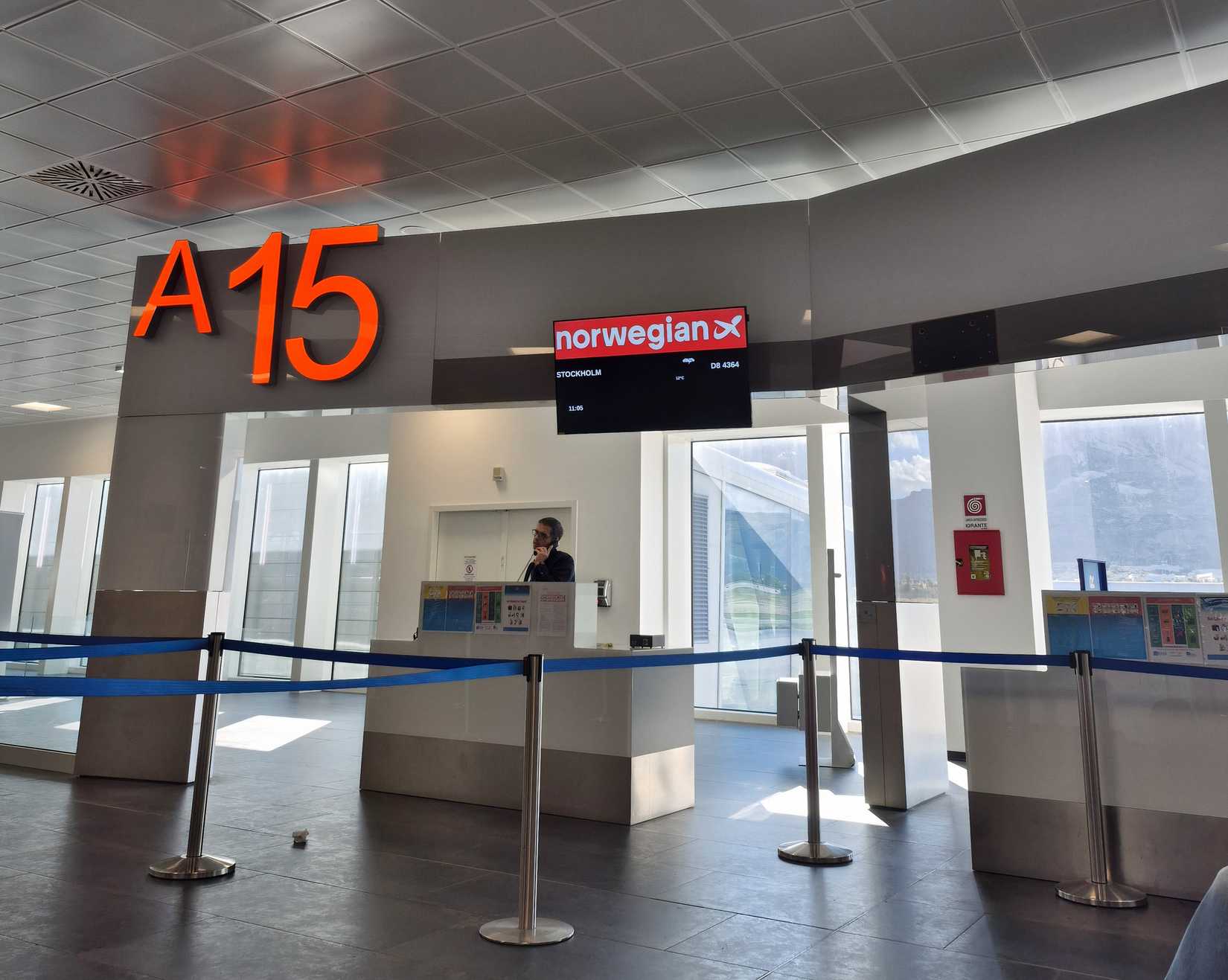 Departure gate at Palermo Airport