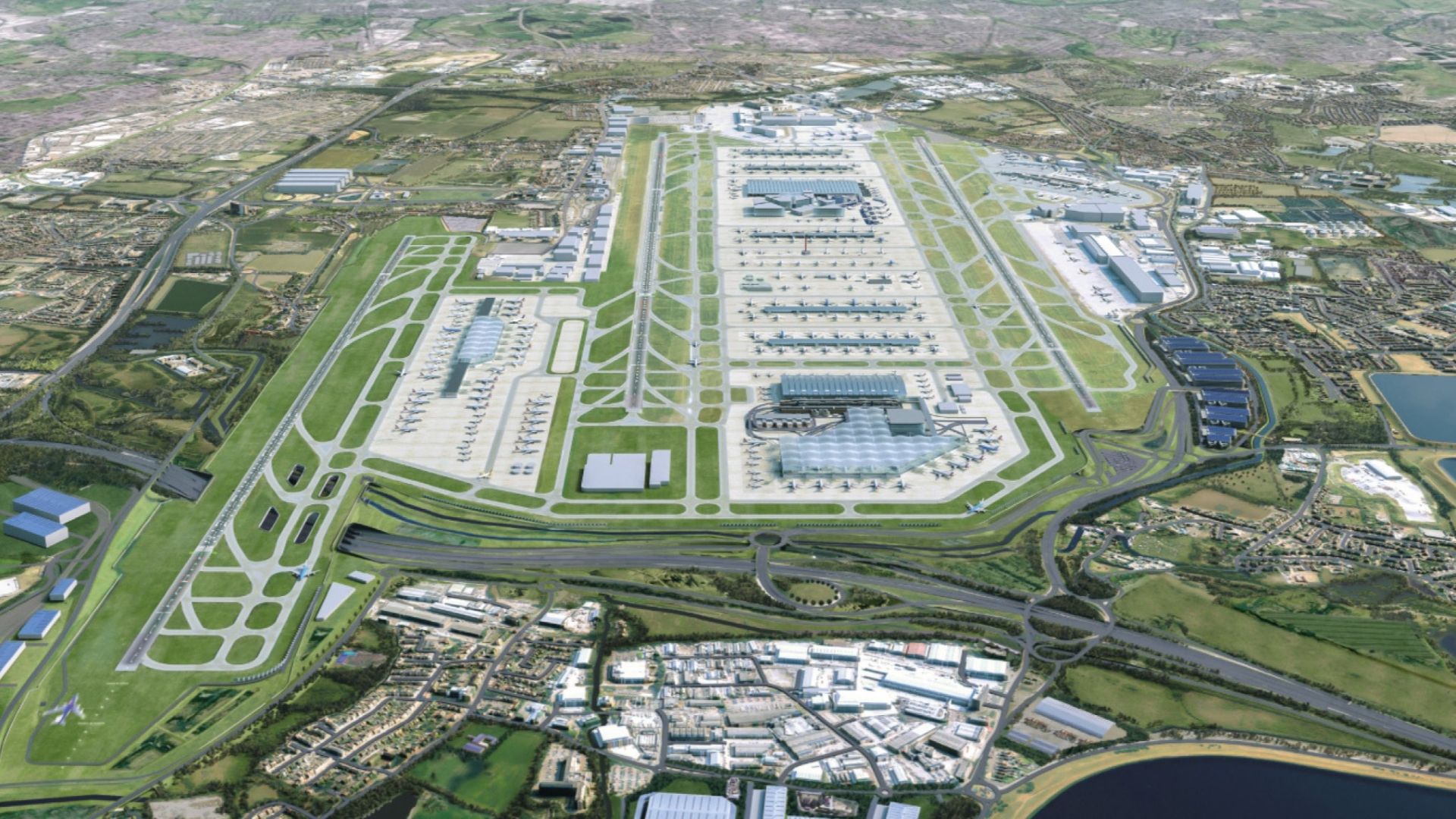 London Heathrow Airport 3rd Runway Rendering