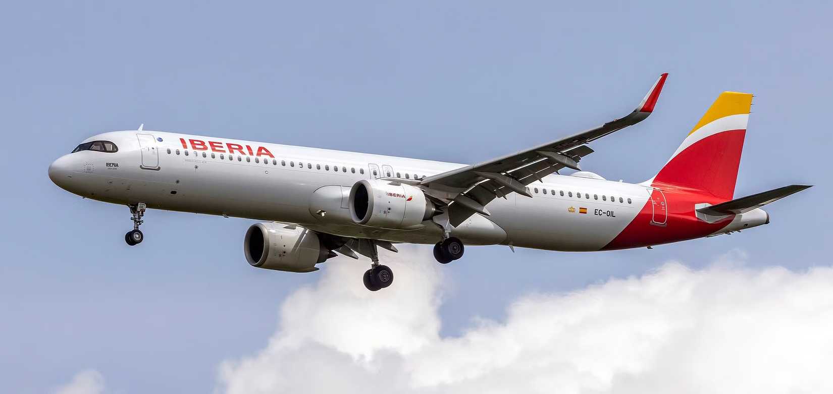 An Iberia Airbus A321XLR In The Skies