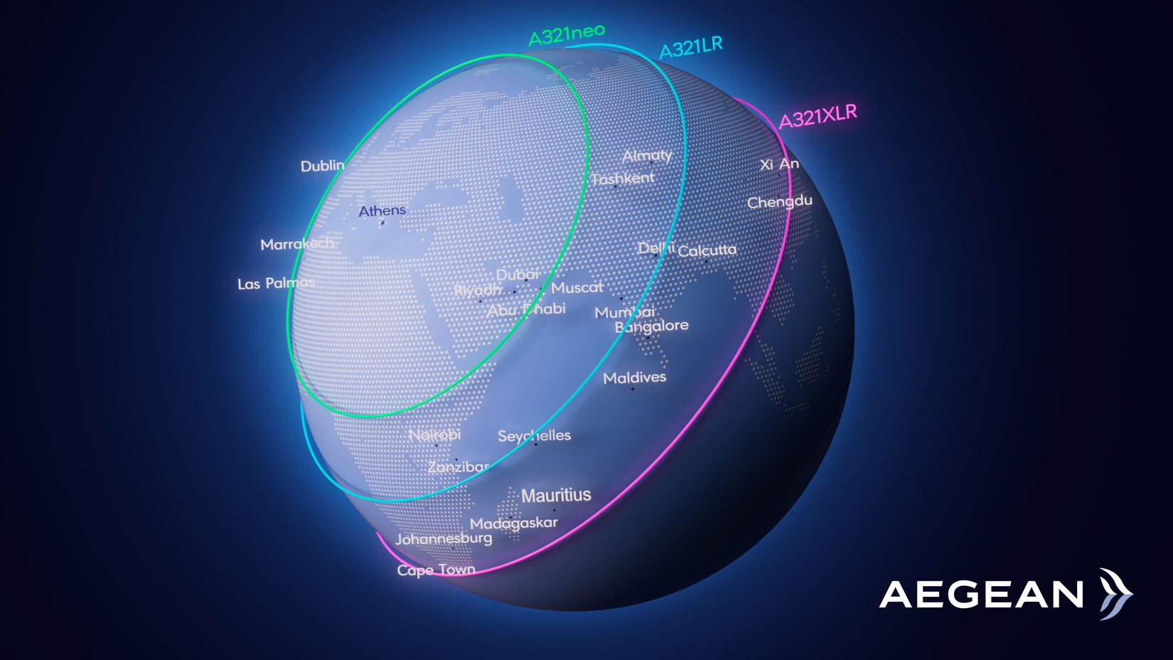 Aegean Route Map A321XLR