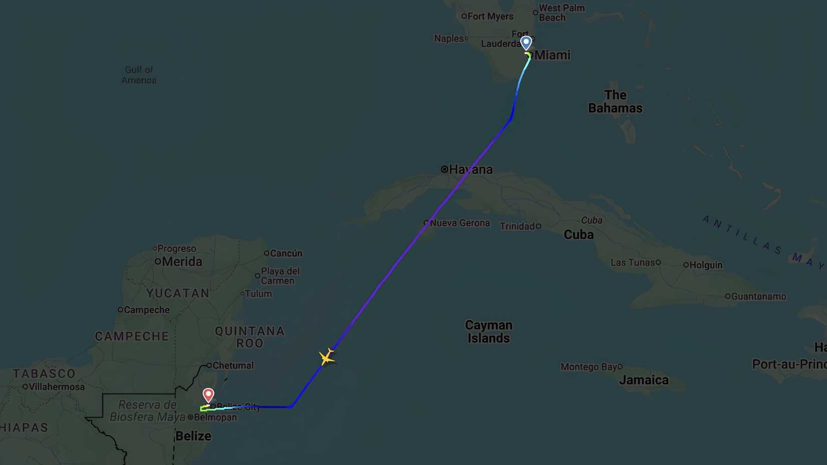 American Airlines route 