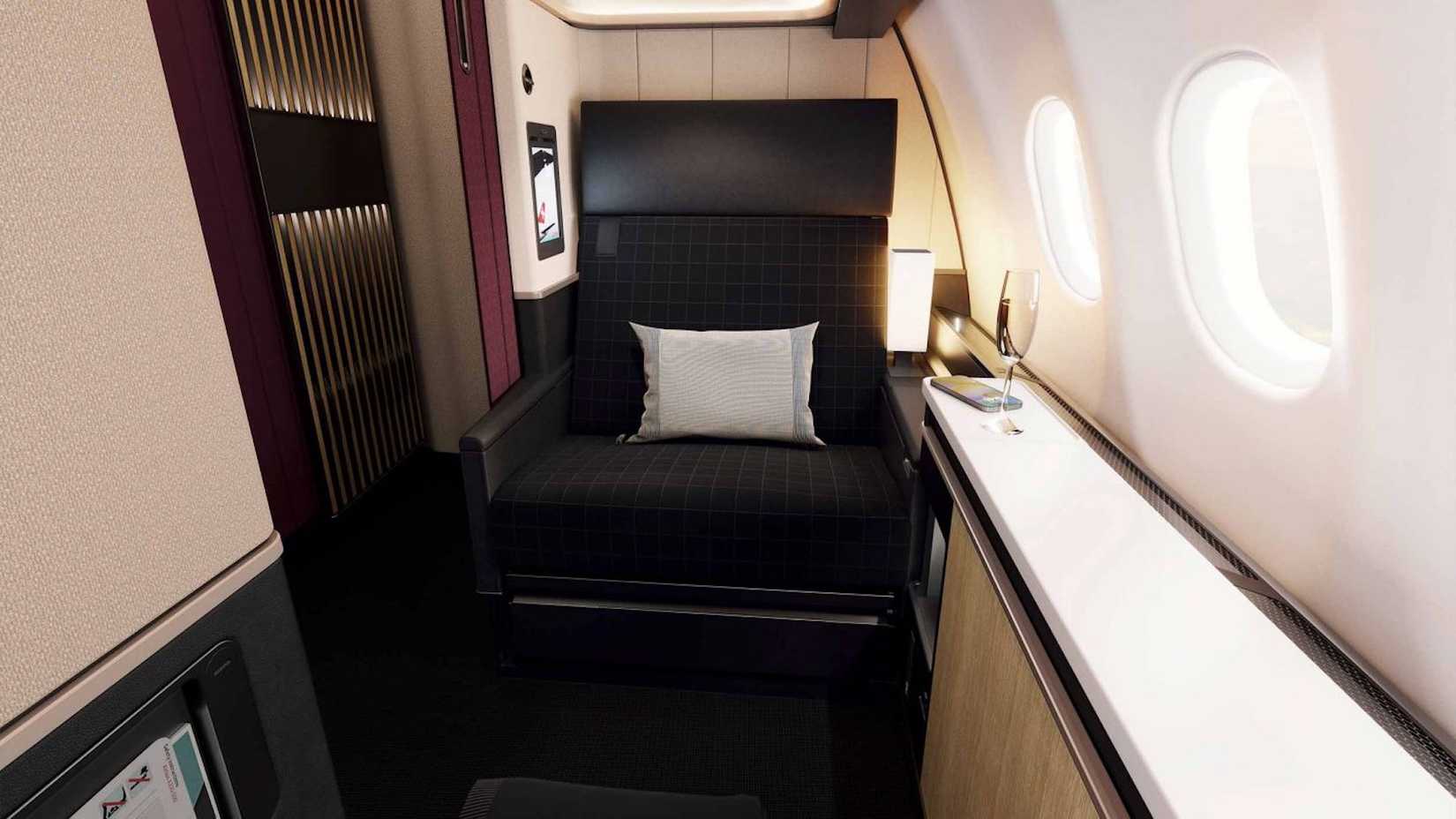 A SWISS International Air Lines First Class Cabin