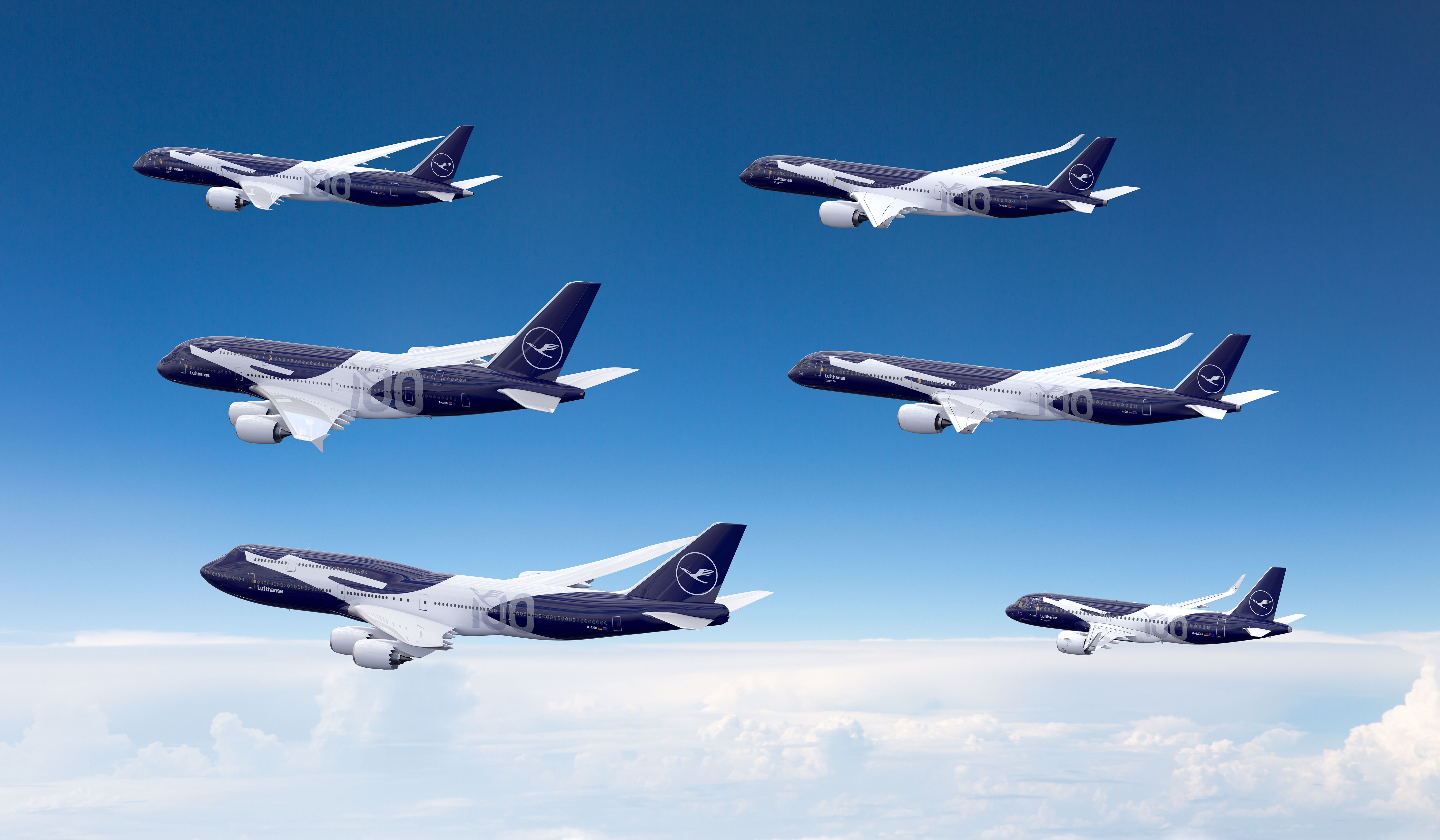 100周年塗装 Lufthansa B787 1/130 43cm 合金レジン 100周年塗装