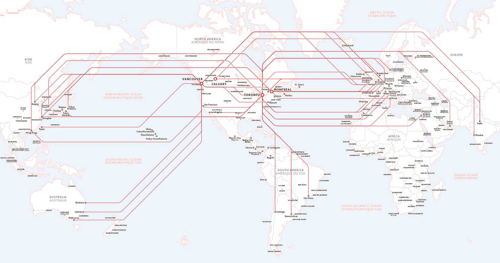 Air Canada 787 map