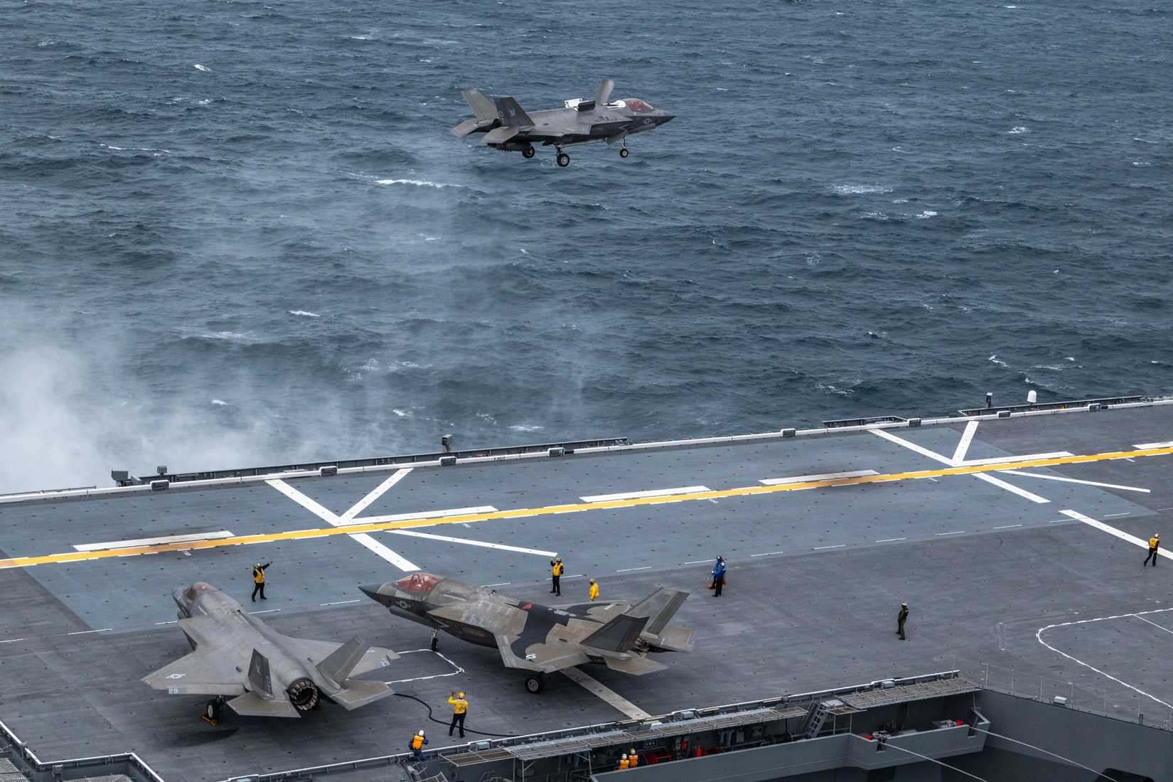 Marine Corps F-35B Lightning II aircraft with Marine Fighter Attack Squadron (VMFA) 242, Marine Aircraft Group 12, 1st Marine Aircraft Wing.