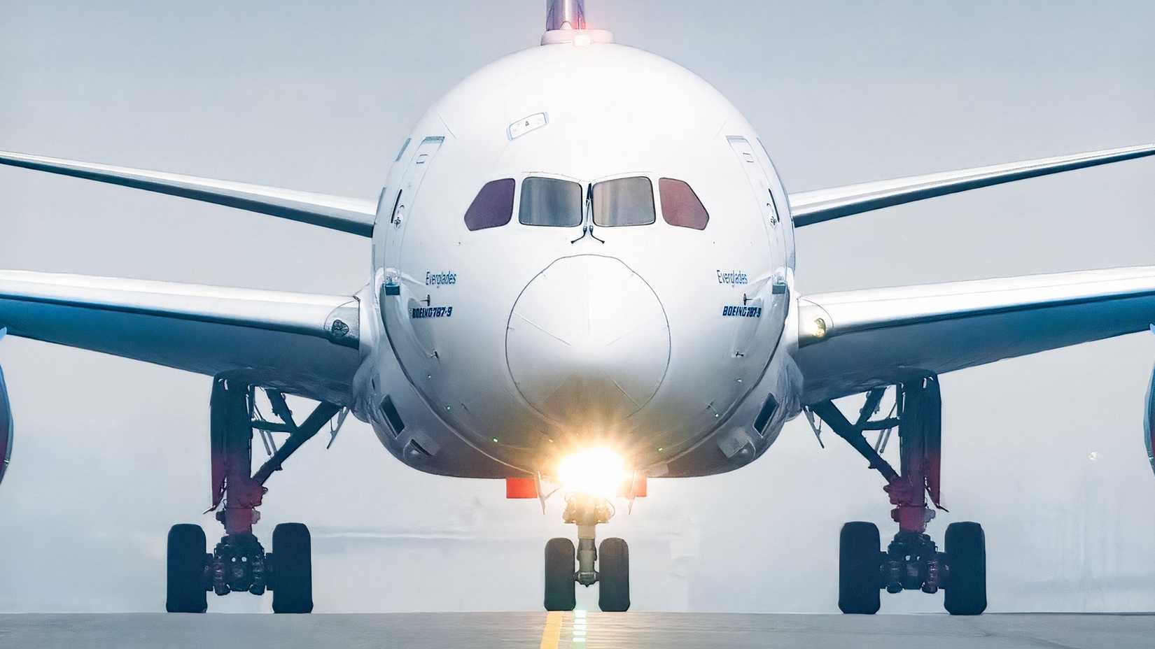 Norse Atlantic Boeing 787-9 taxiing in low light for IndiGo
