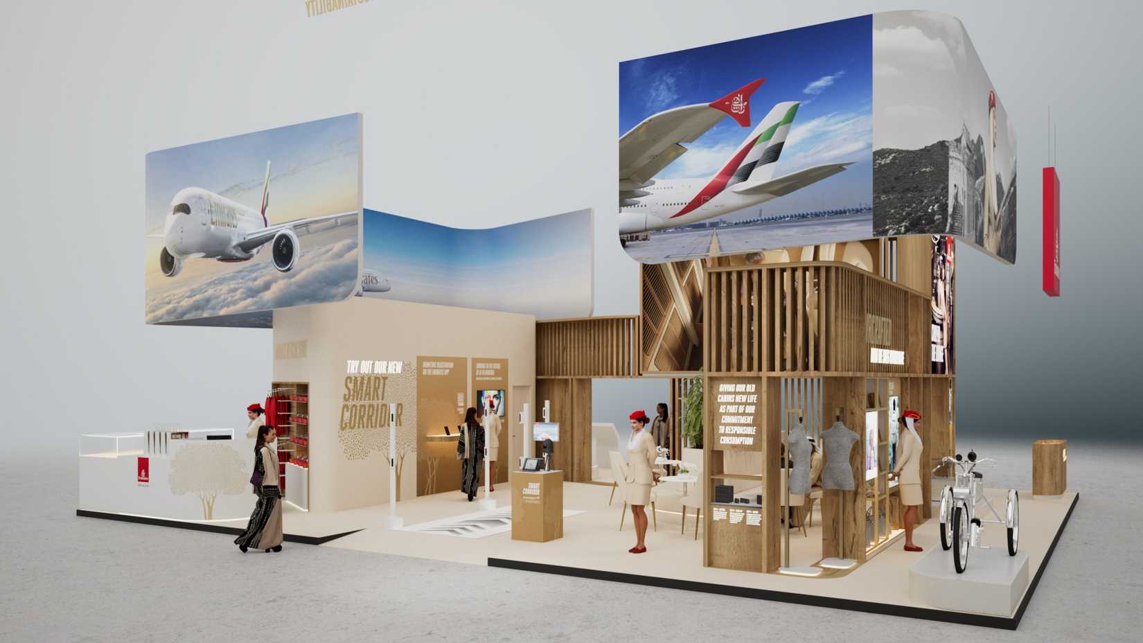 Emirates Dubai Airshow Stand Rendering