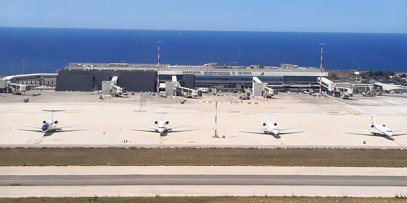 Palermo Airport with Business Jets Parked at the apron