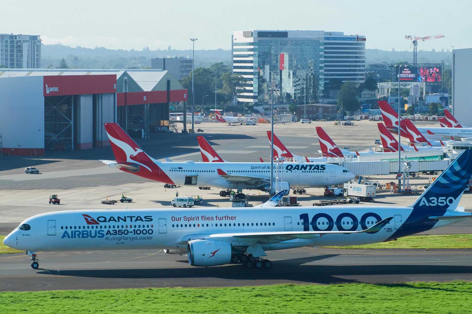 Qantas Airbus A350 On The Ground In Sydney