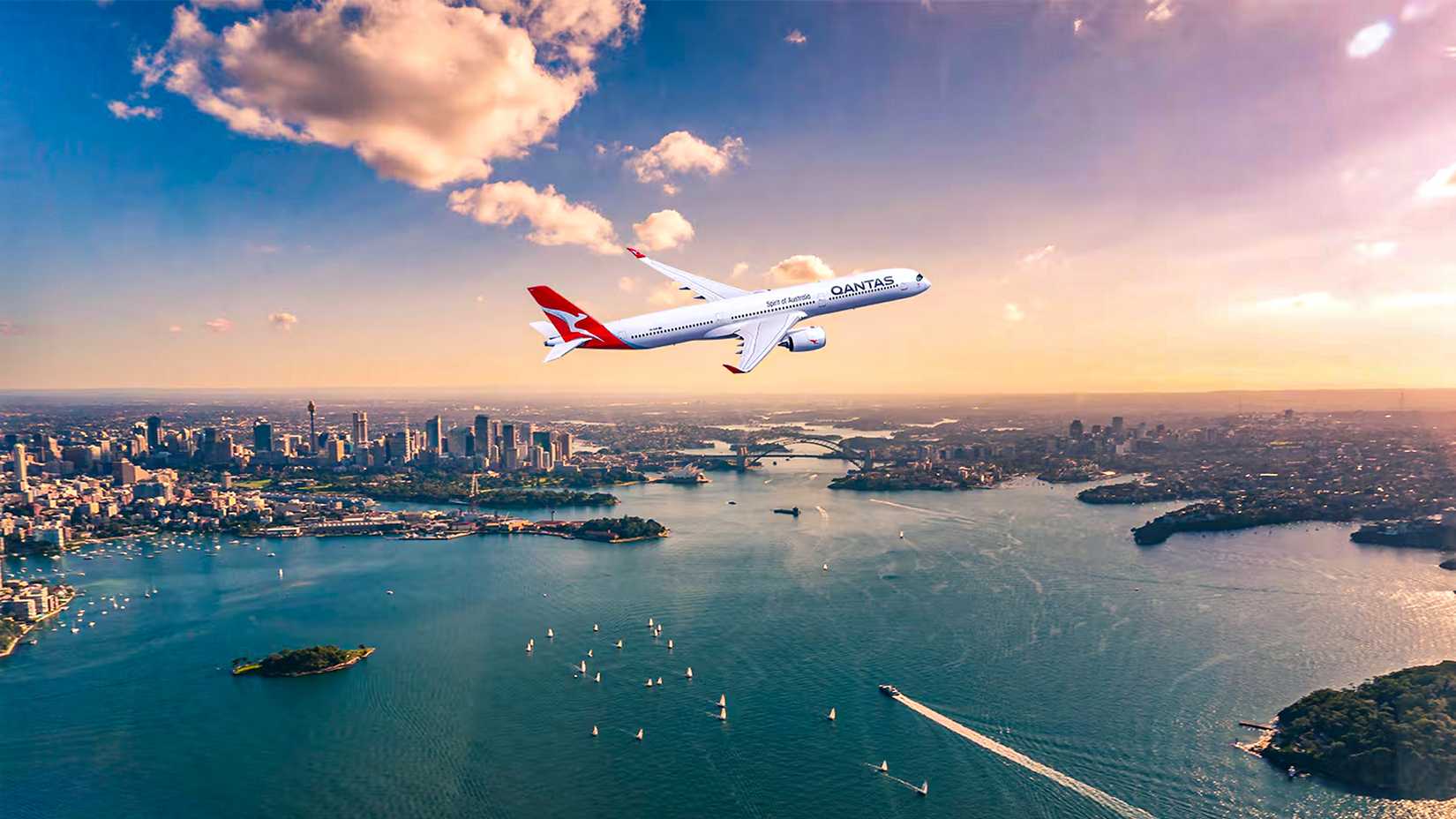 Qantas A350 in flight 