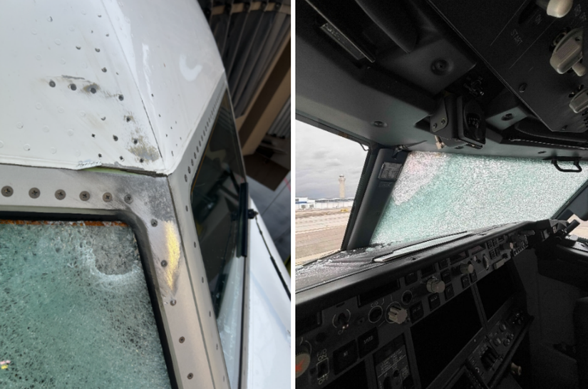 United airlines 737 max windshield balloon damage