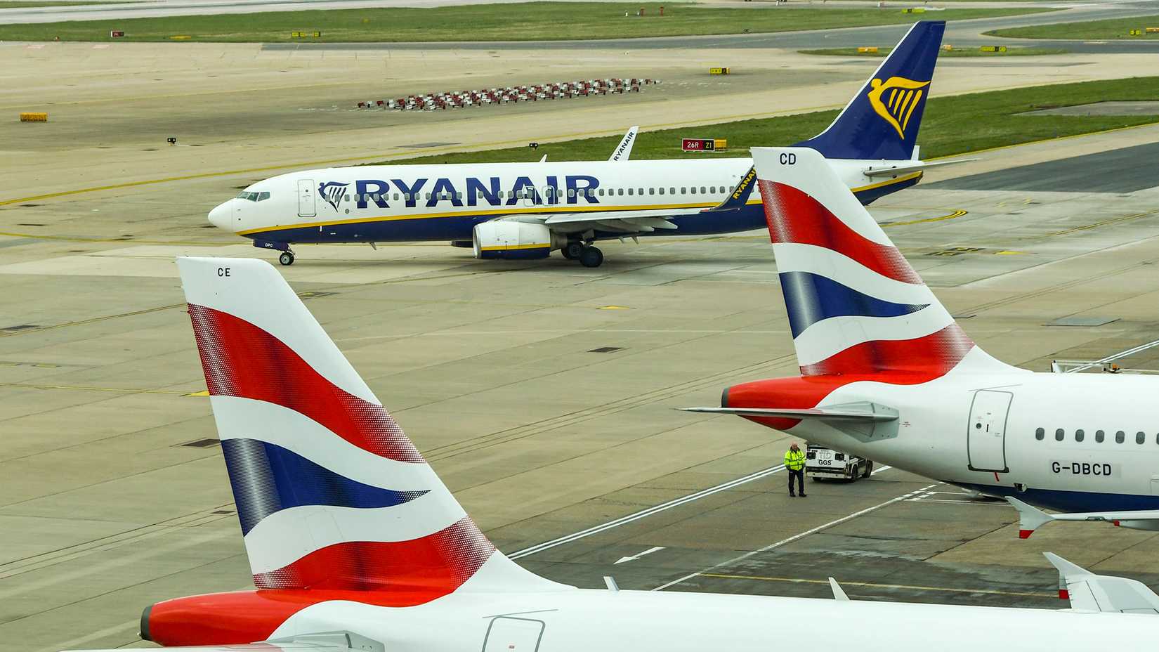 british airways tails ryanair apron