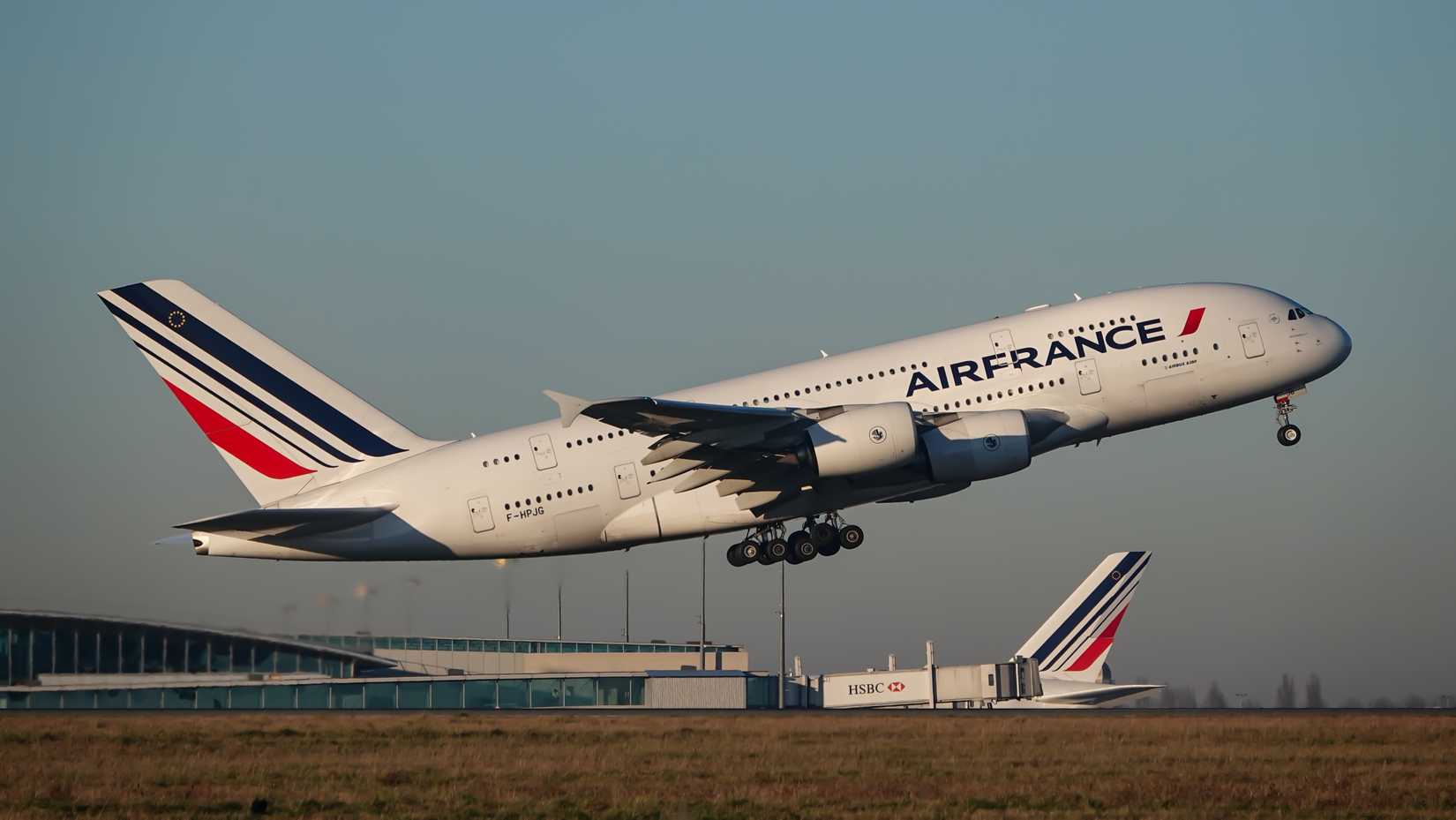 Air France Airbus A380 Taking Off