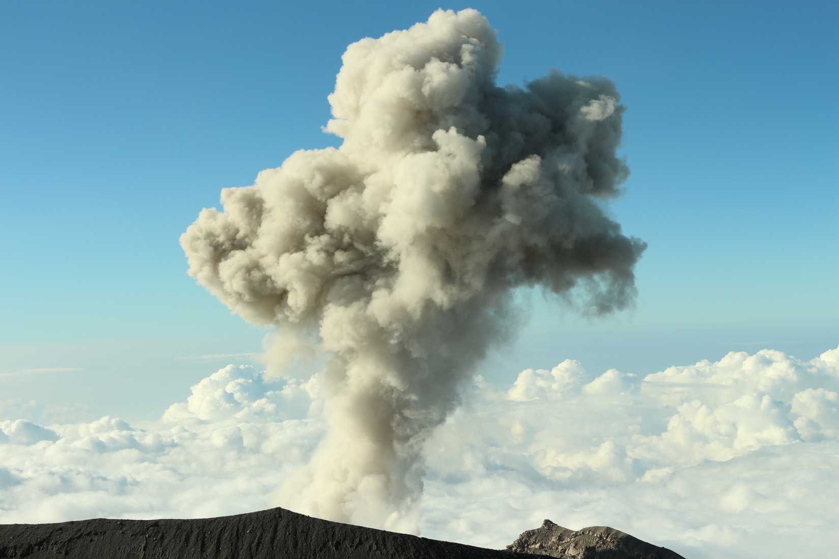 An Image Of Mount Semeru Erupting
