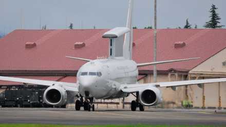 An E-7 Wedgetail On The Runway Prior To Takeoff In Japan