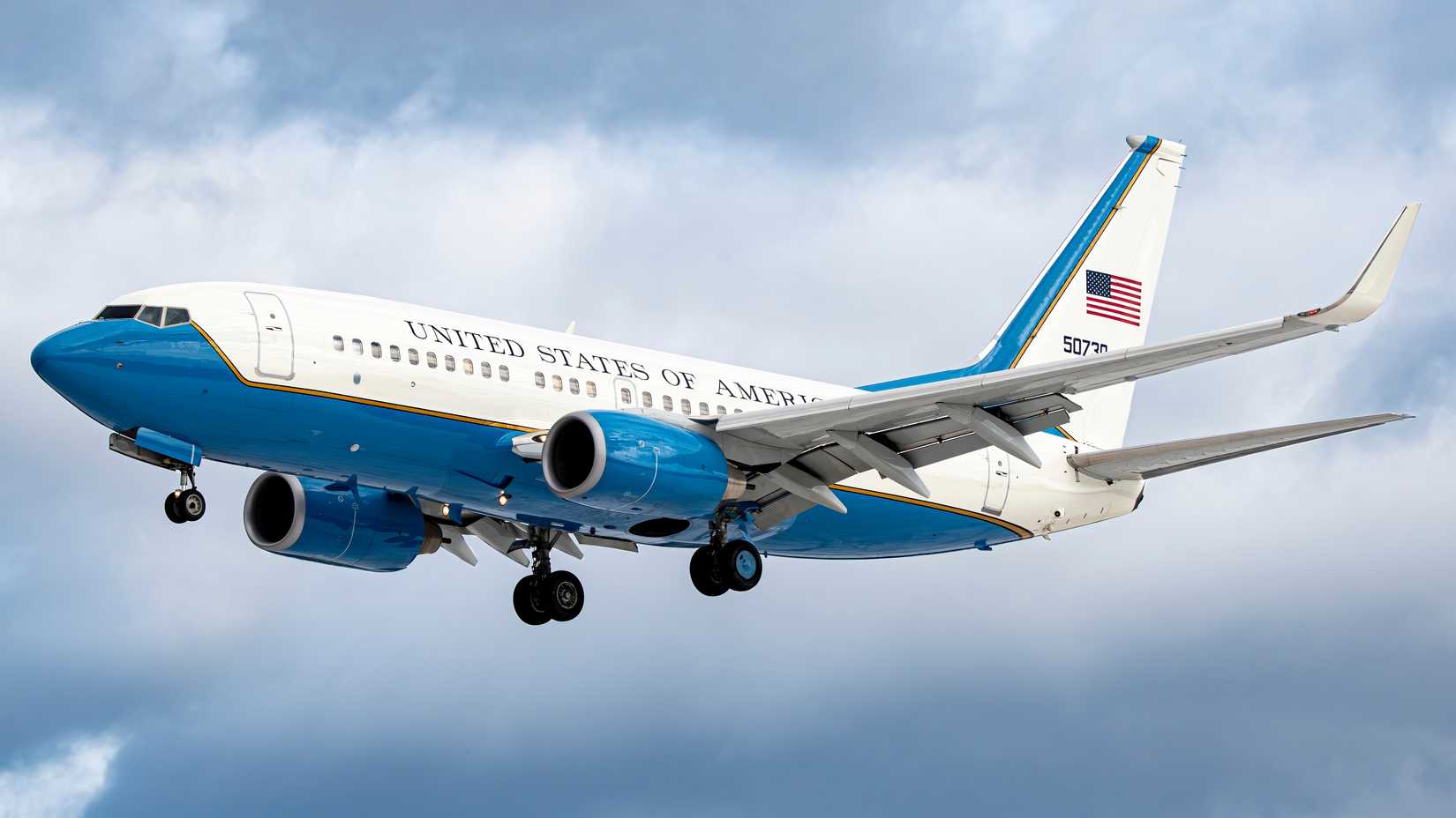 An American C-40 Aircraft In The Skies