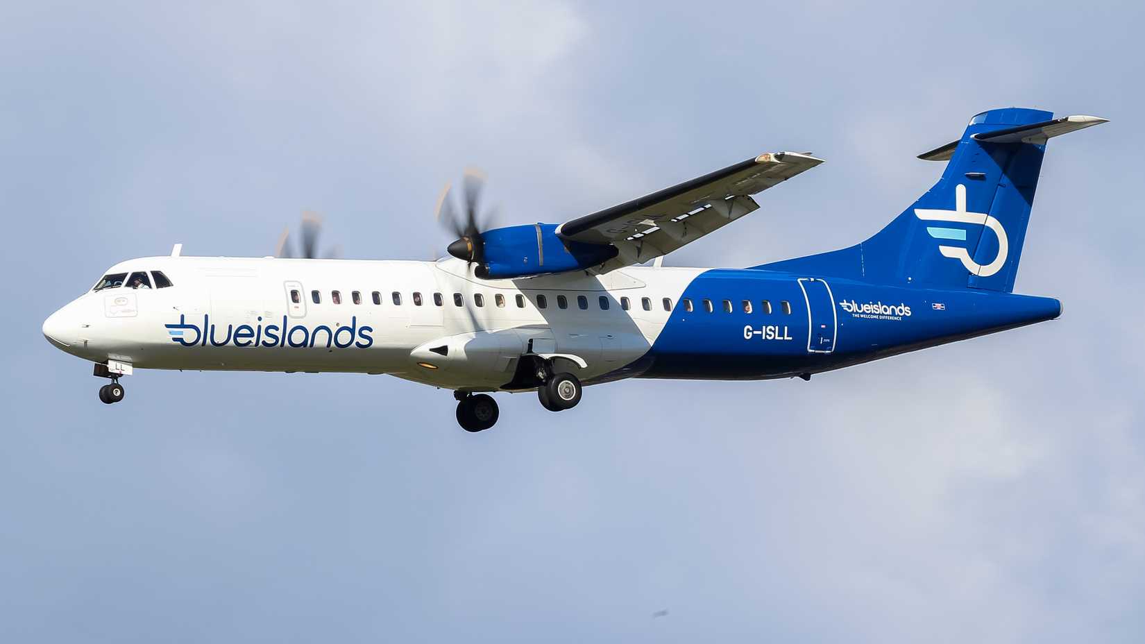 A Blue Islands Aircraft Shortly After Takeoff