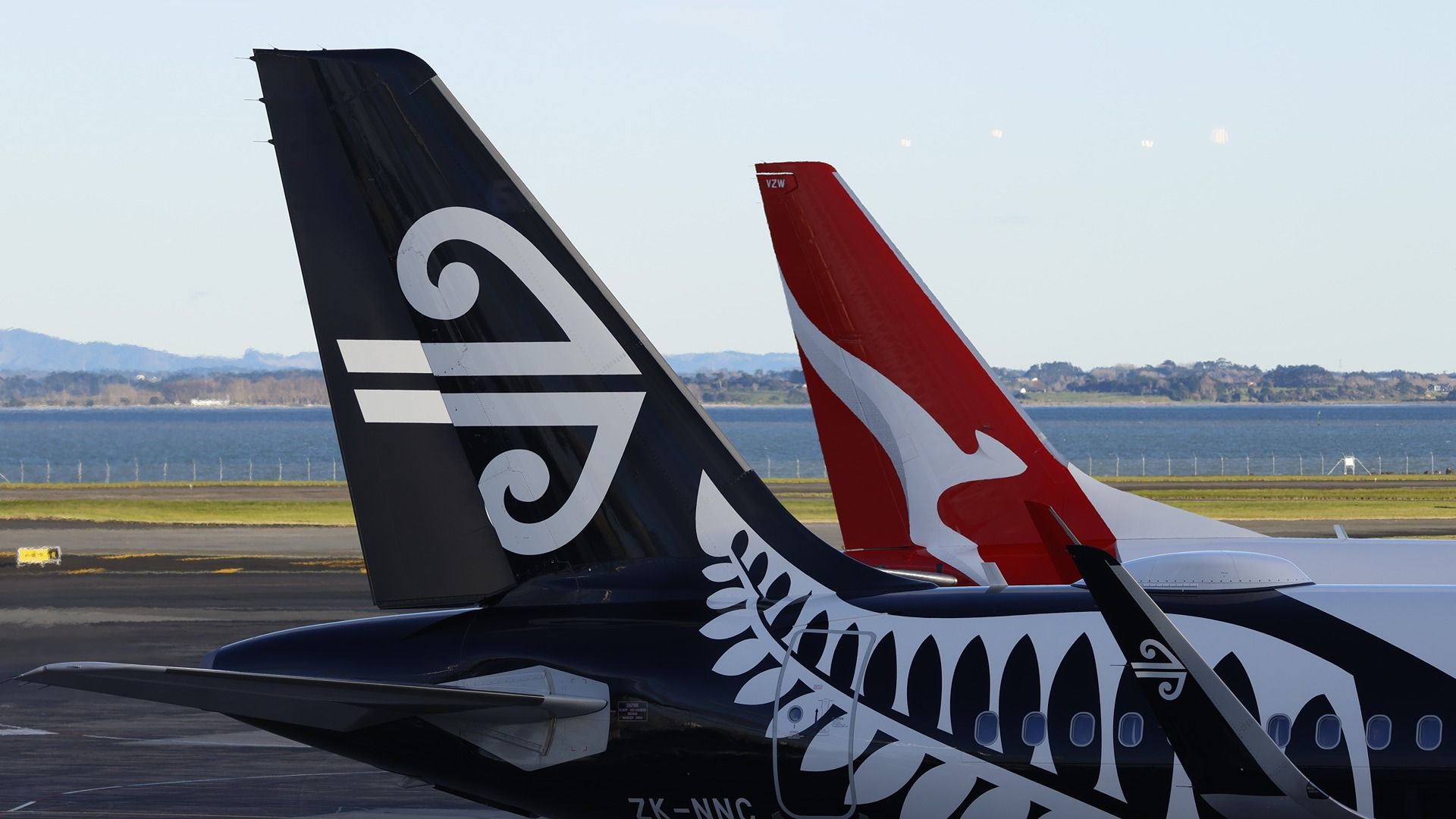 Air New Zealand and Qantas at Auckland Airport AKL