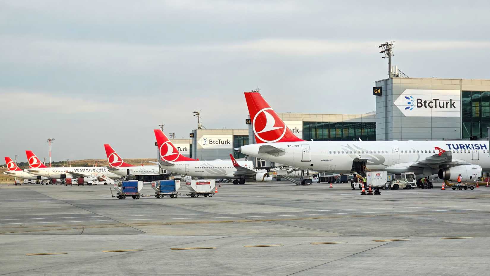 Turkish Airlines Aircraft Parked At Istanbul