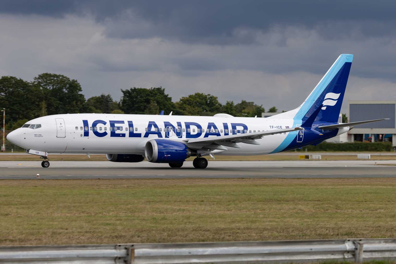 Icelandair Boeing 737 MAX 8 aircraft on the runway