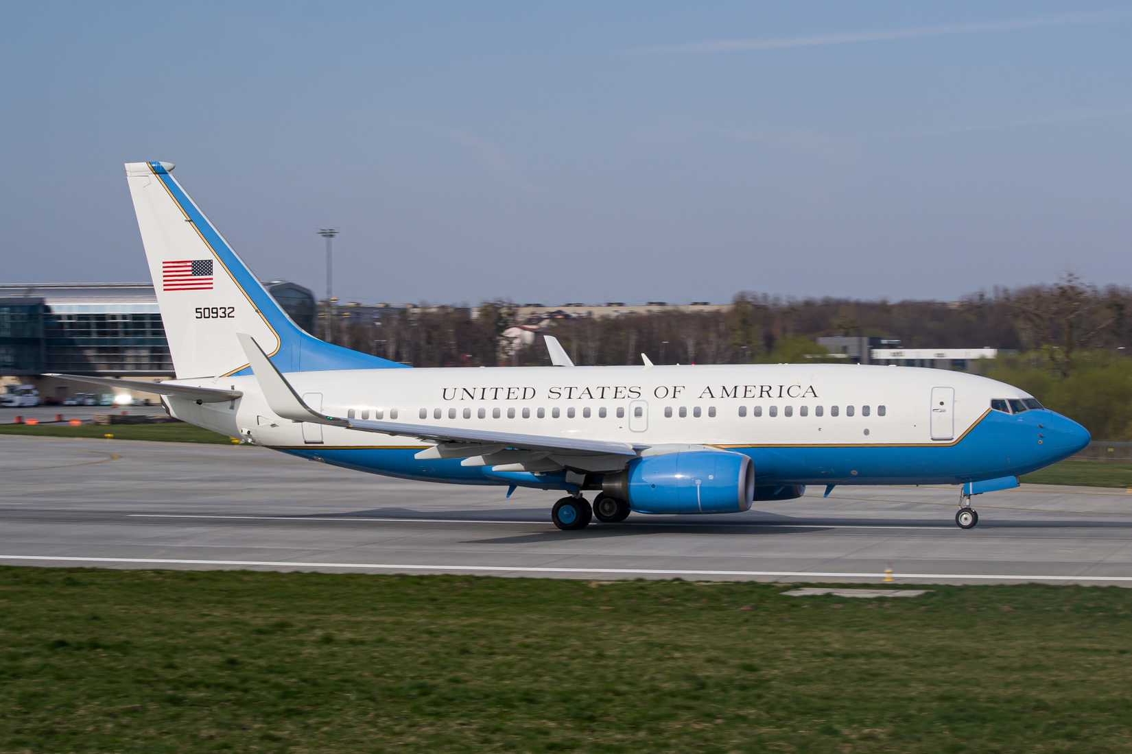 An American C-40 Aircraft On The Tarmac