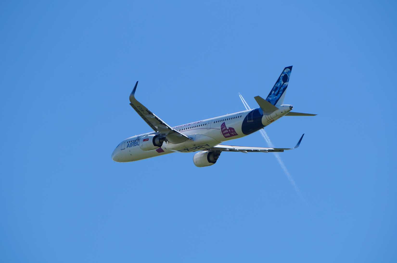 An Airbus A321XLR Test Aircraft Coming In For A Landing