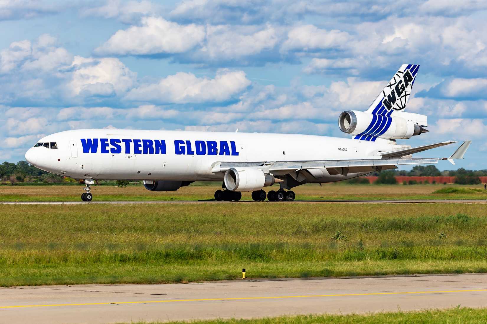 A Western Global Airlines MD-11 taxiing