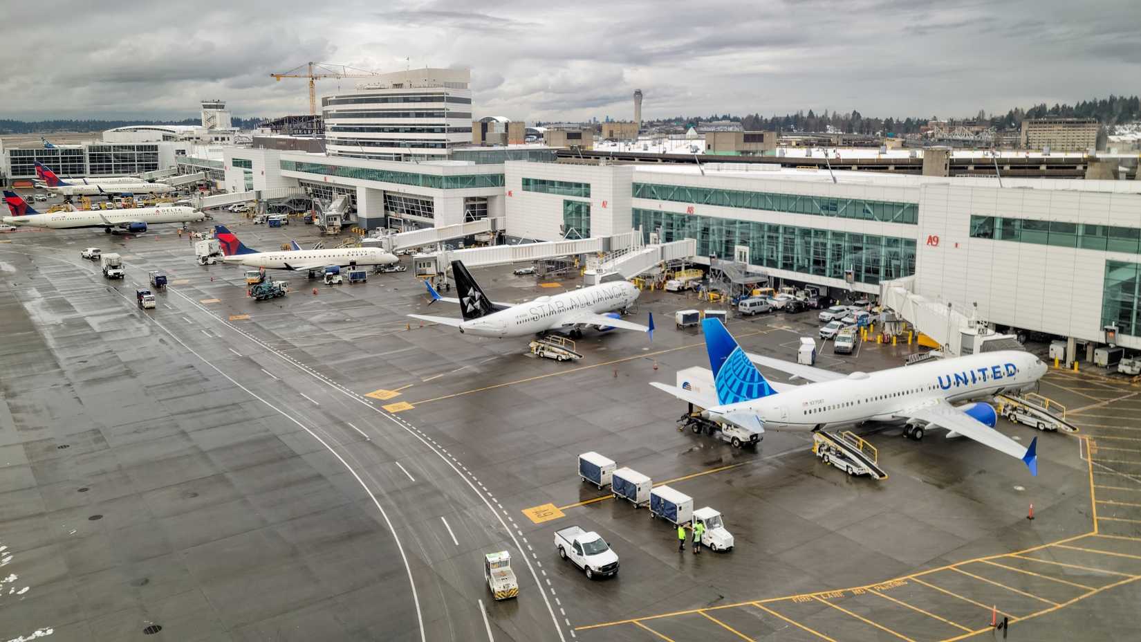 United & Delta Planes In Seattle