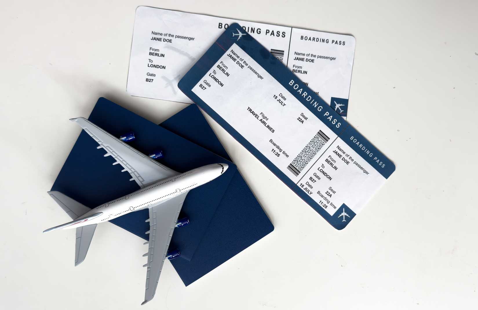 Passport and boarding pass