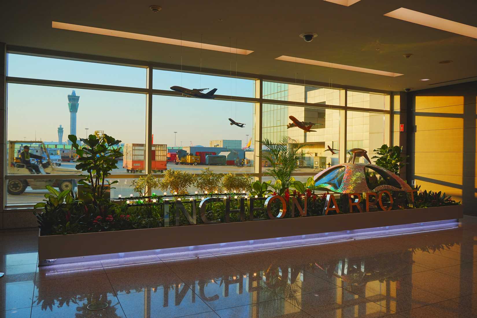 The landscape of Incheon International airport in Seoul area.