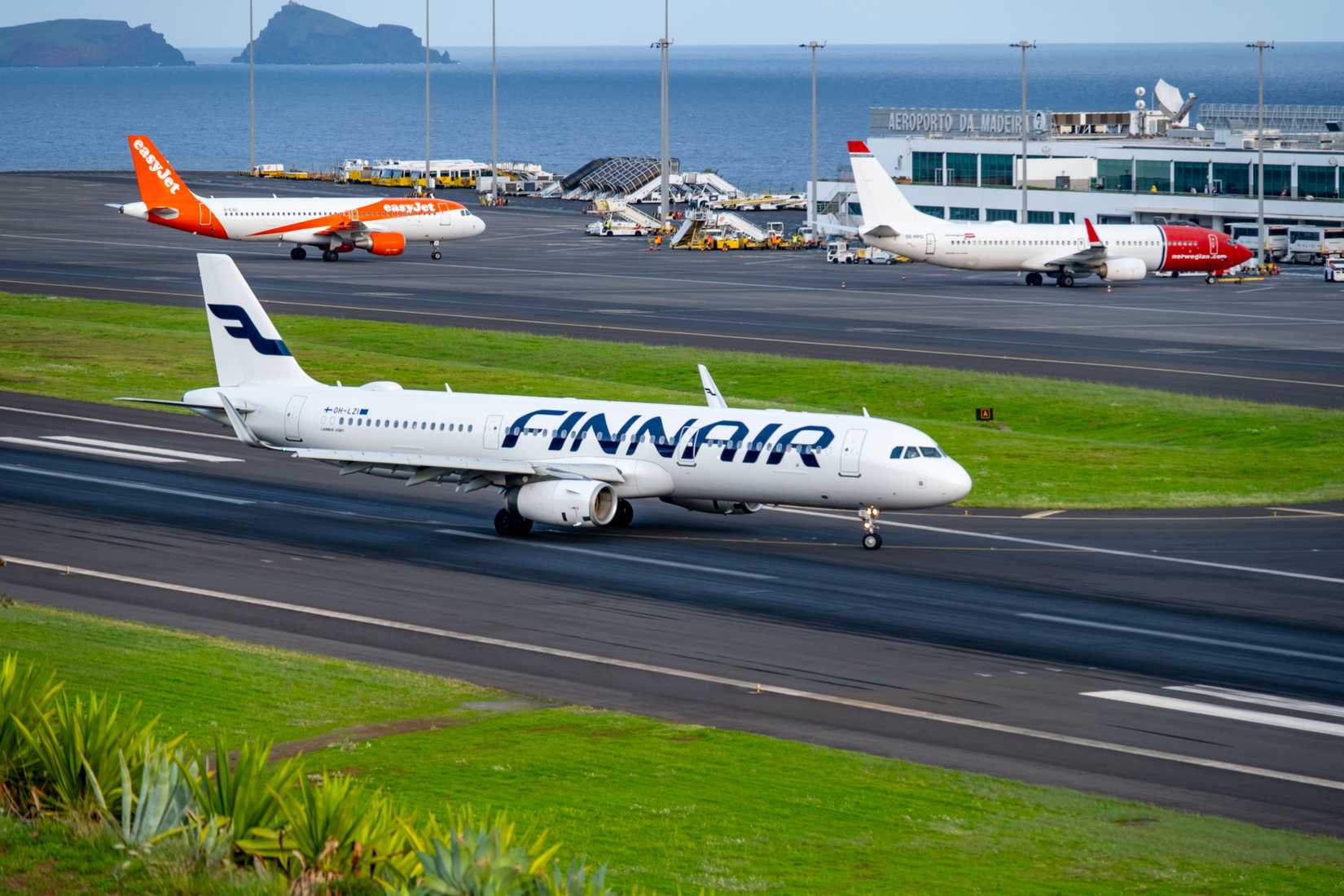Finnair Airbus A321 aircraft on the runway