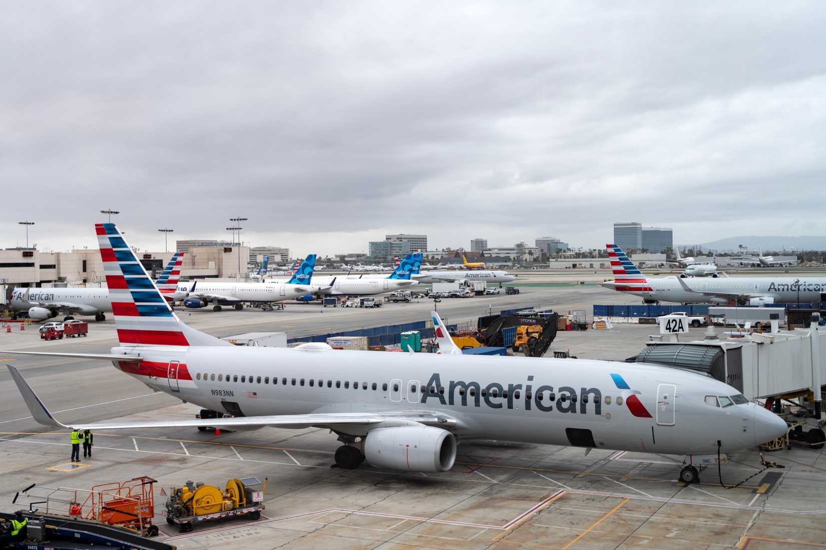 American Airlines aircraft parked at the airport   