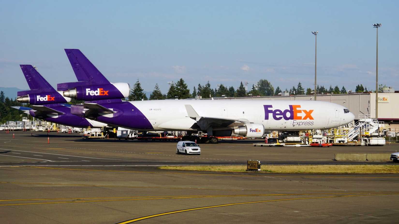 Two FedEx McDonnell Douglas MD-11s Parked