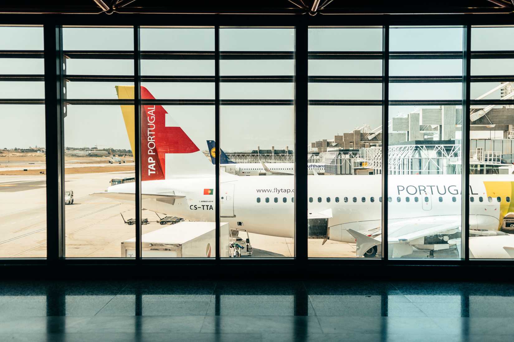 TAP & Lufthansa Planes Parked In Lisbon