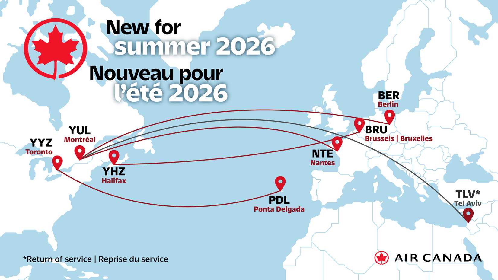 Air Canada New Routes