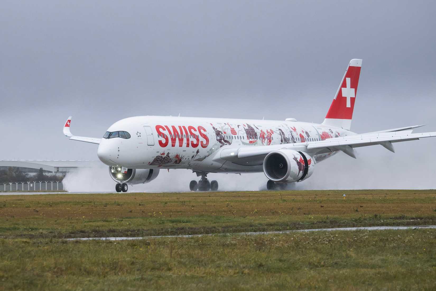 Swiss (Wanderlust Livery) Airbus A350-941 at Vaclav Havel Airport Prague