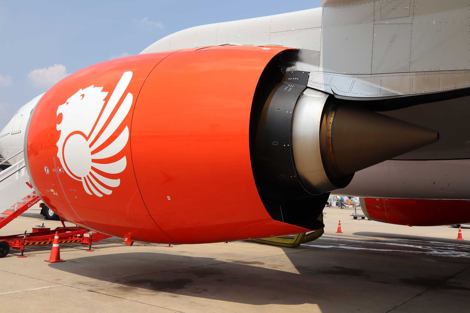 Thai Lion Air Airbus A330-900neo parked at cargo bay at Donmuang Airport. A330 Engines Rolls-Royce Trent 7000.