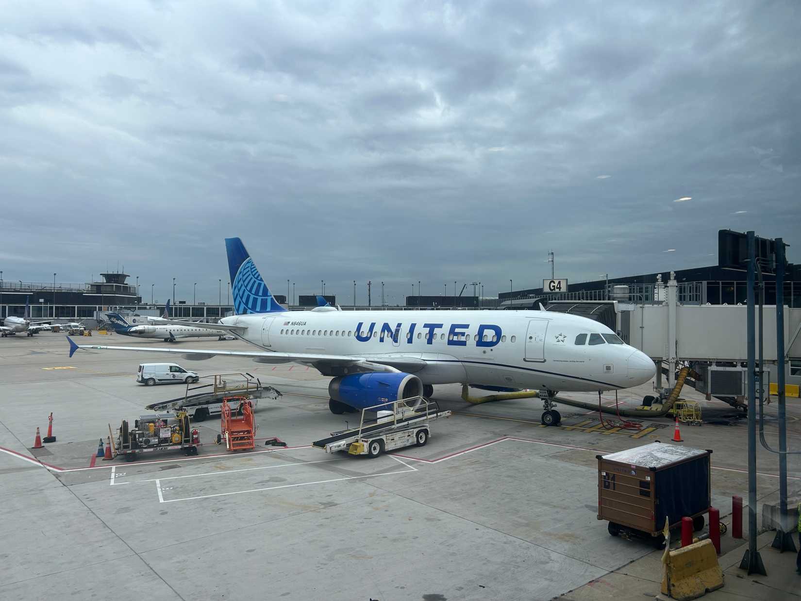United jet on the ground at Chicago O’Hare international airport