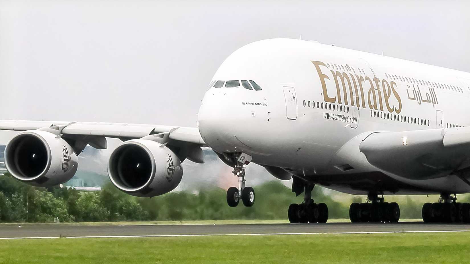 Emirates Airbus A380 at Manchester