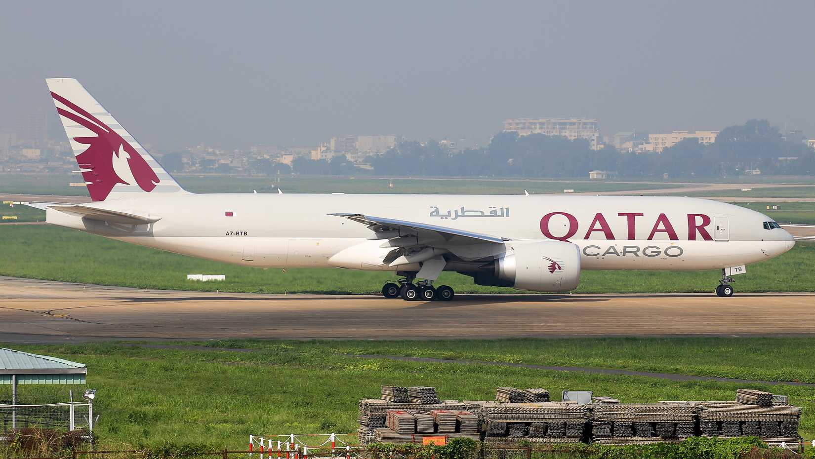 A Boeing 777-FDZ of Qatar Airways Cargo with registration A7-BTB.