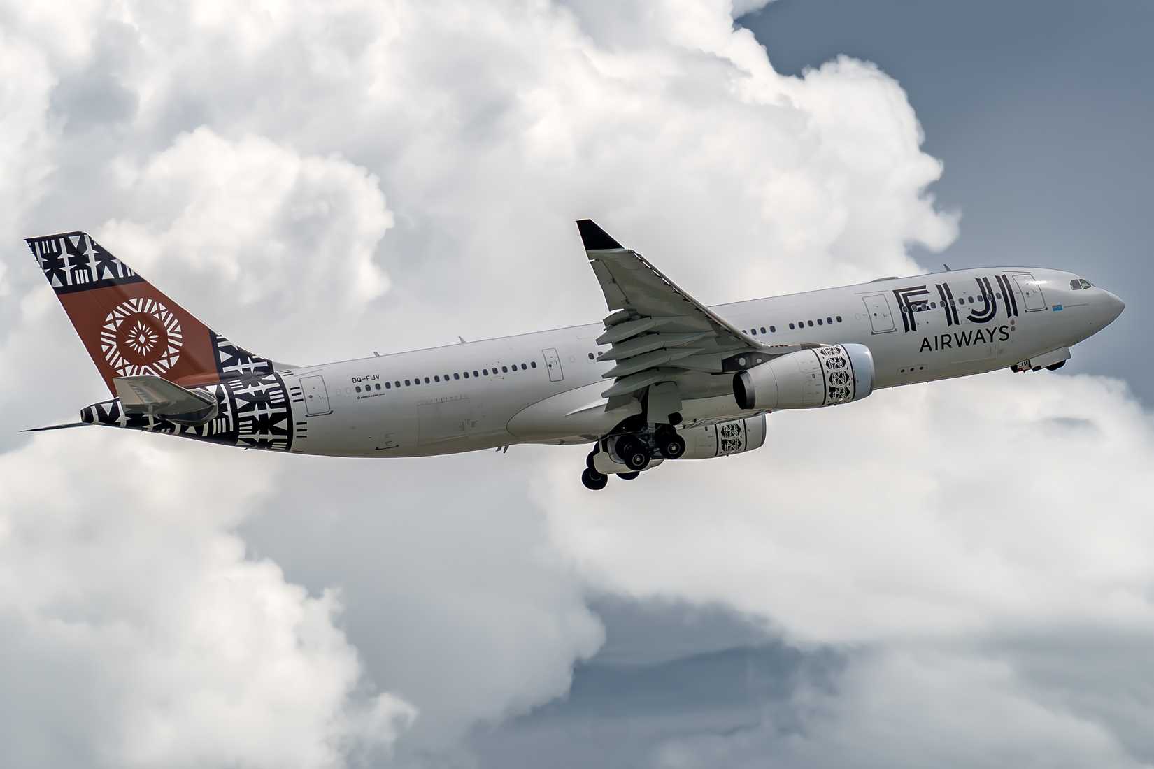A Fiji Airways Airbus A330 aircraft departing out of Changi International Airport.