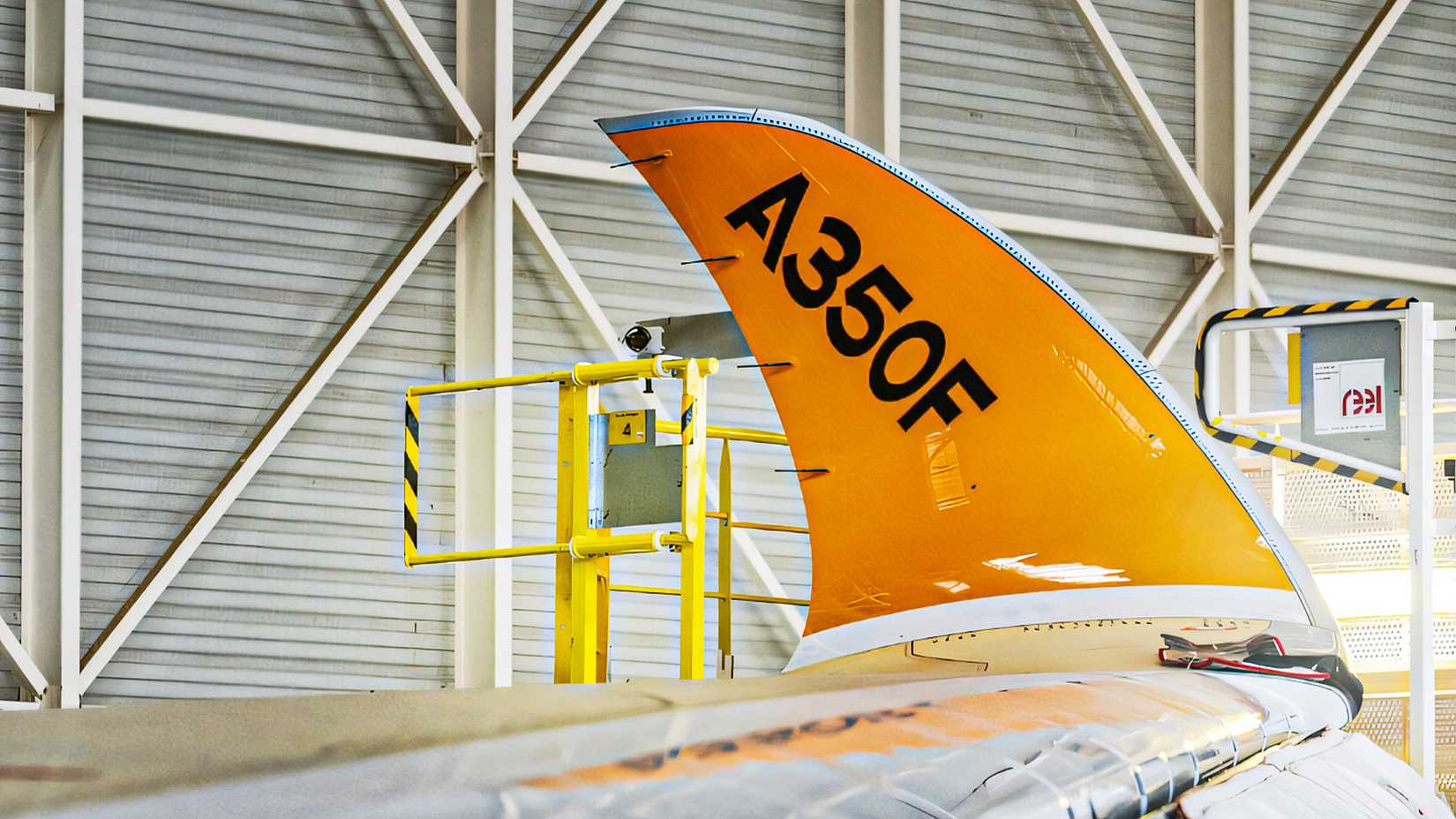 The Wing Of An Airbus A350 Pre-Production Freighter