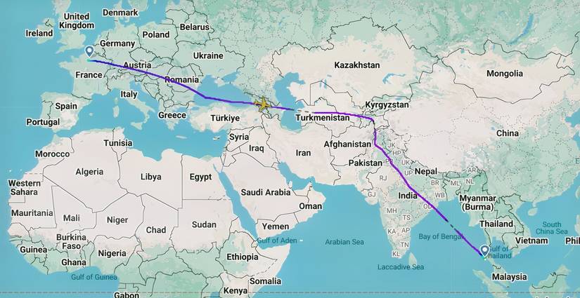 AF CDG-HKT first flight