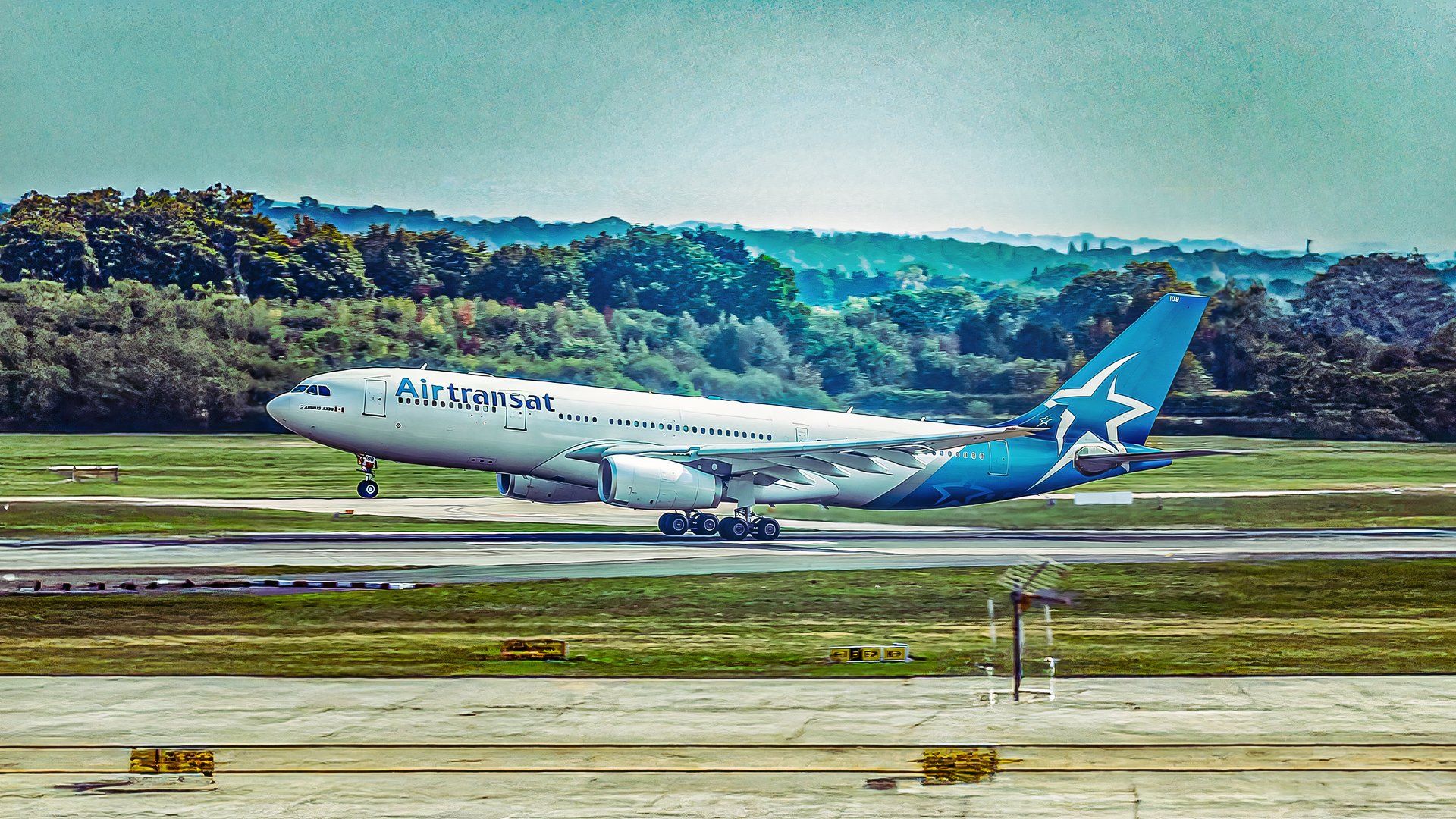 Air Transat Airbus A330 about to lift off custom thumbnail